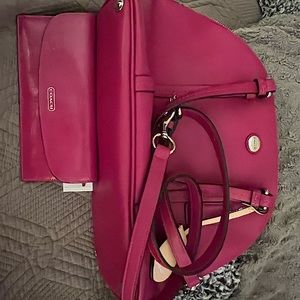 Coach Bright Magenta Purse and Wallet. Never been used.